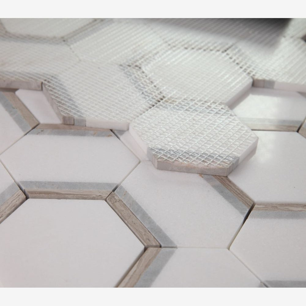 Hexalux Royal Sky 12x13.75 Mosaic Tile