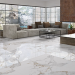 Load image into Gallery viewer, Aeris Gold 24x48 Marble Porcelain Tile Polished
