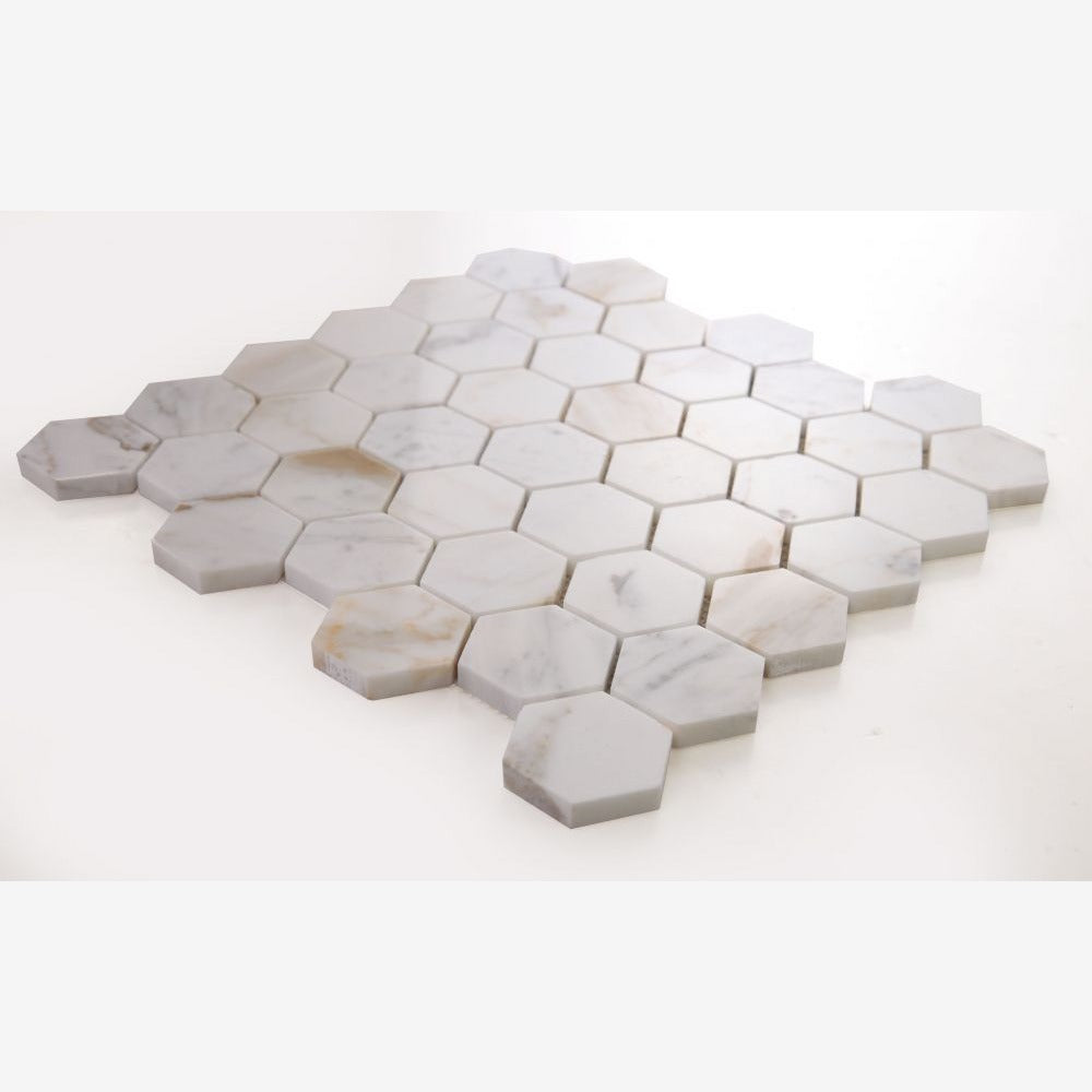 Hexalux Calacatta Gold 11.75x12 Polished Mosaic Tile