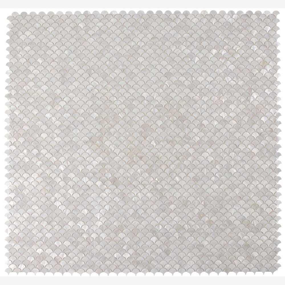Elysia White Scale 11.75x11.75 Mosaic Tile