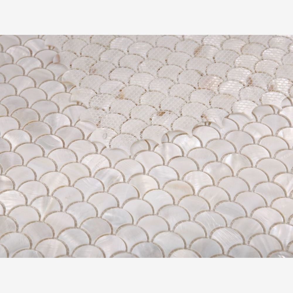 Elysia White Scale 11.75x11.75 Mosaic Tile