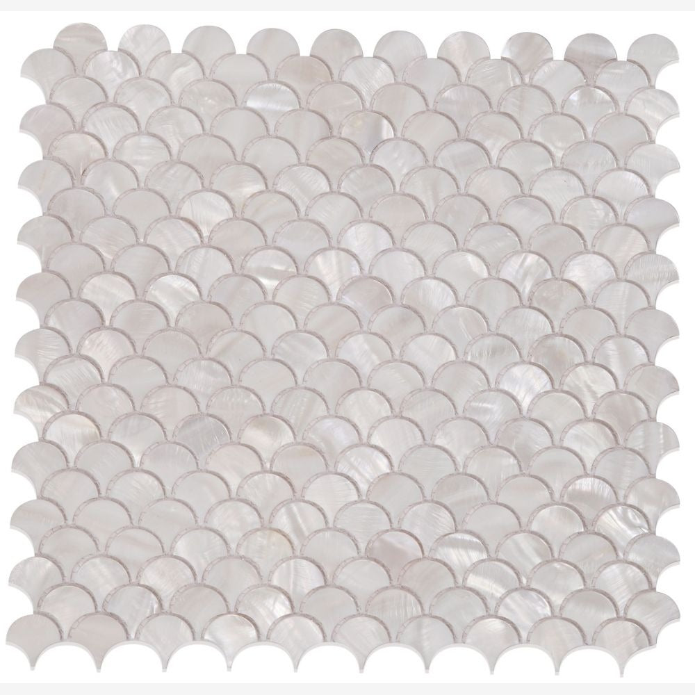 Elysia White Scale 11.75x11.75 Mosaic Tile