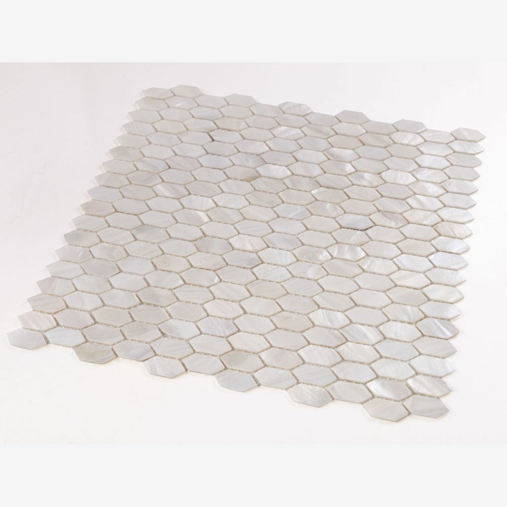 Pearl White Arrow 12x12 Mosaic Tile