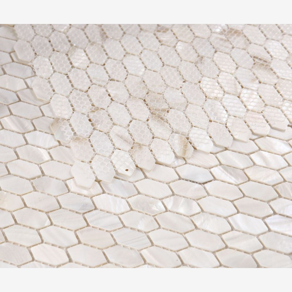 Pearl White Arrow 12x12 Mosaic Tile