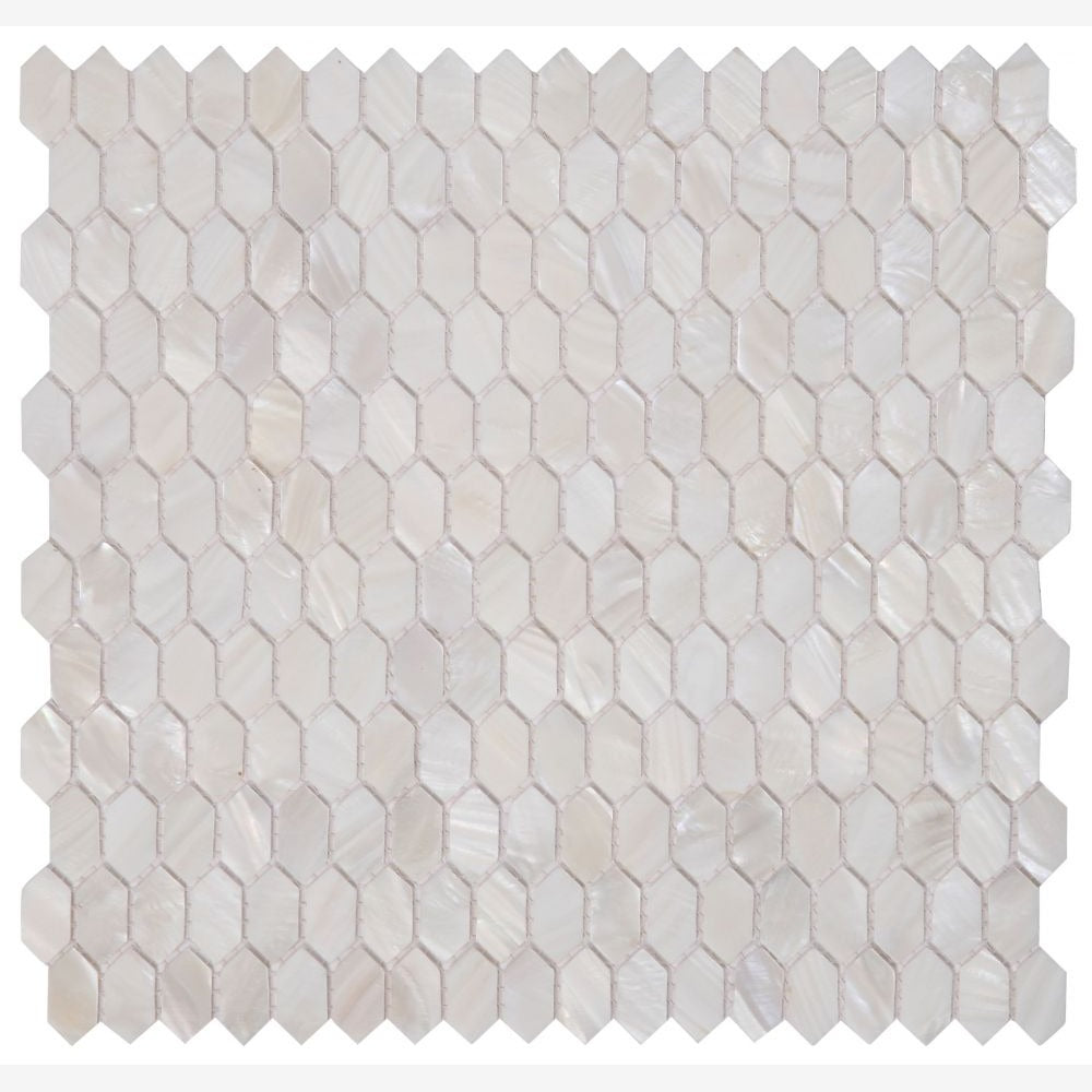 Elysia White Arrow 12x12 Mosaic Tile