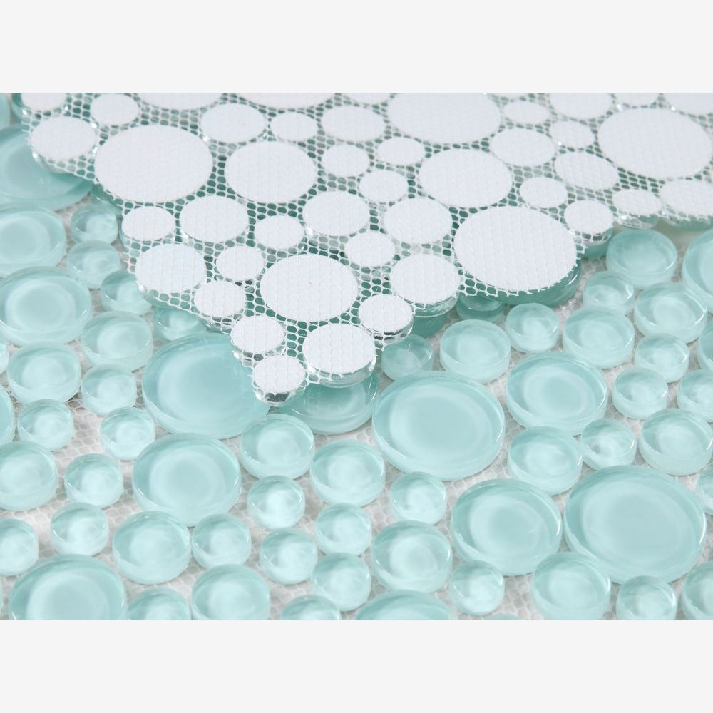 Aquabelle Mint Glass 10.75x10.75 Mosaic Tile Glossy