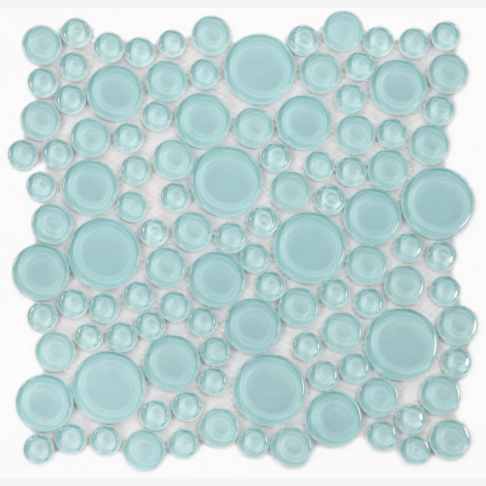 Aquabelle Mint Glass 10.75x10.75 Mosaic Tile Glossy