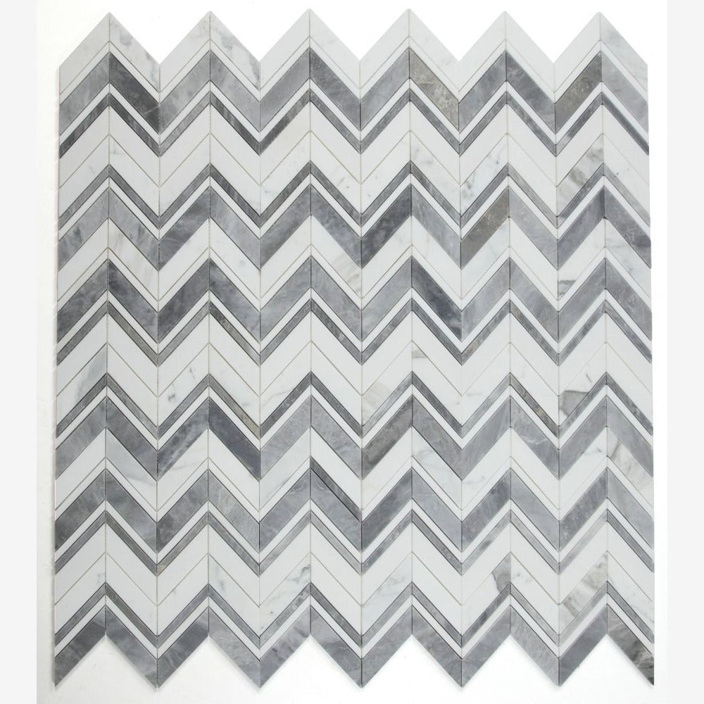 Vector Ravenna Grey 11.75x12.25 Marble Mosaic Tile