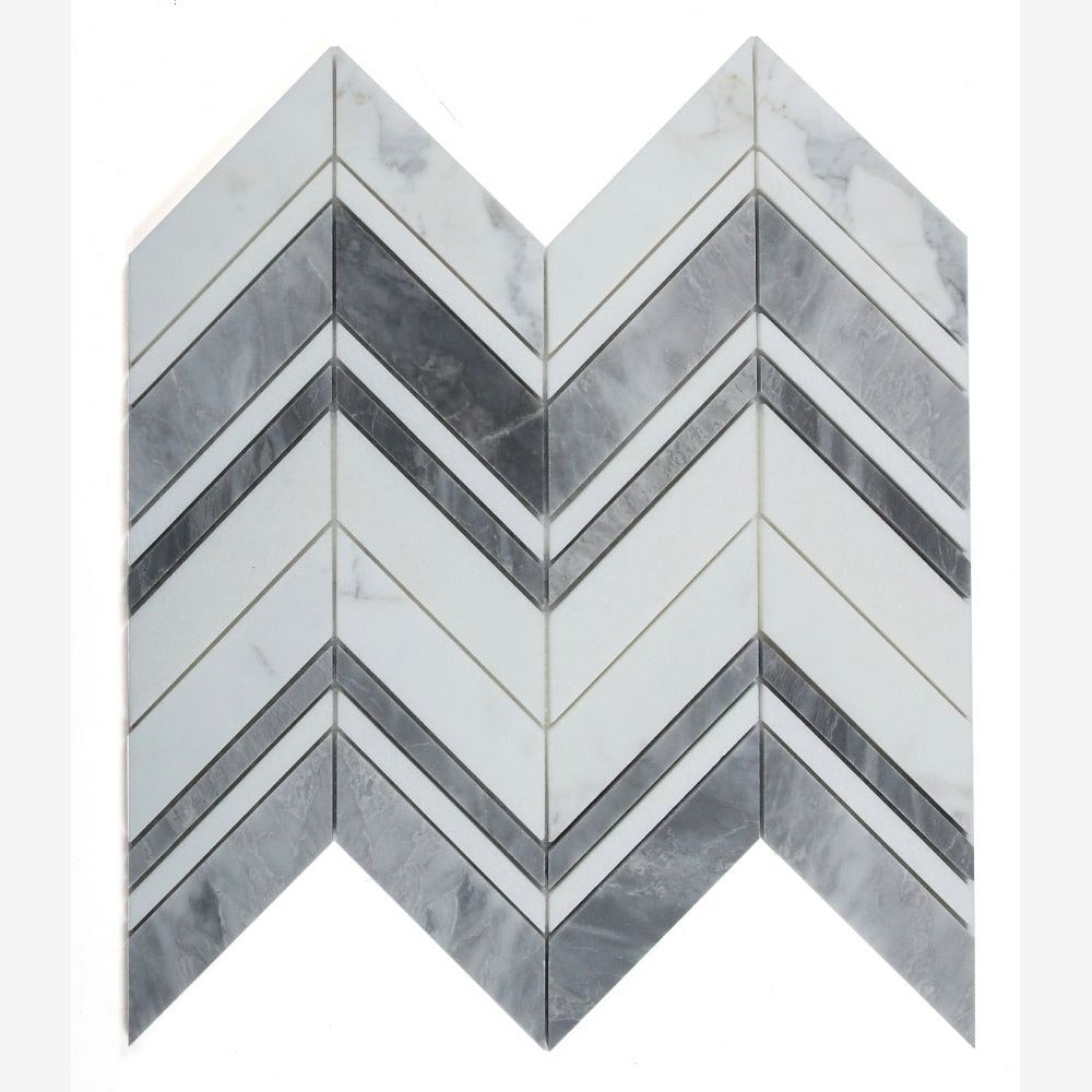 Vector Ravenna Grey 11.75x12.25 Marble Mosaic Tile
