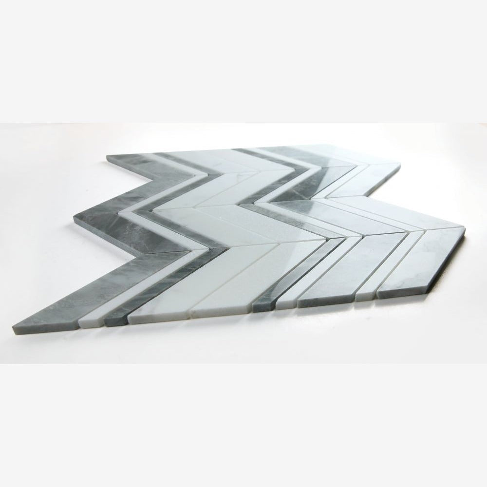 Vector Ravenna Grey 11.75x12.25 Marble Mosaic Tile