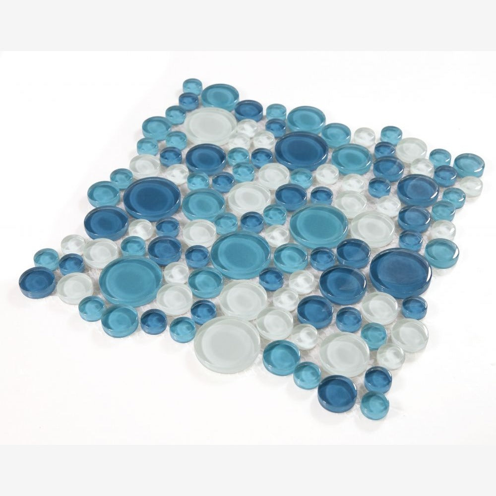 Aquabelle Ocean Glass 10.75x10.75 Mosaic Tile Glossy