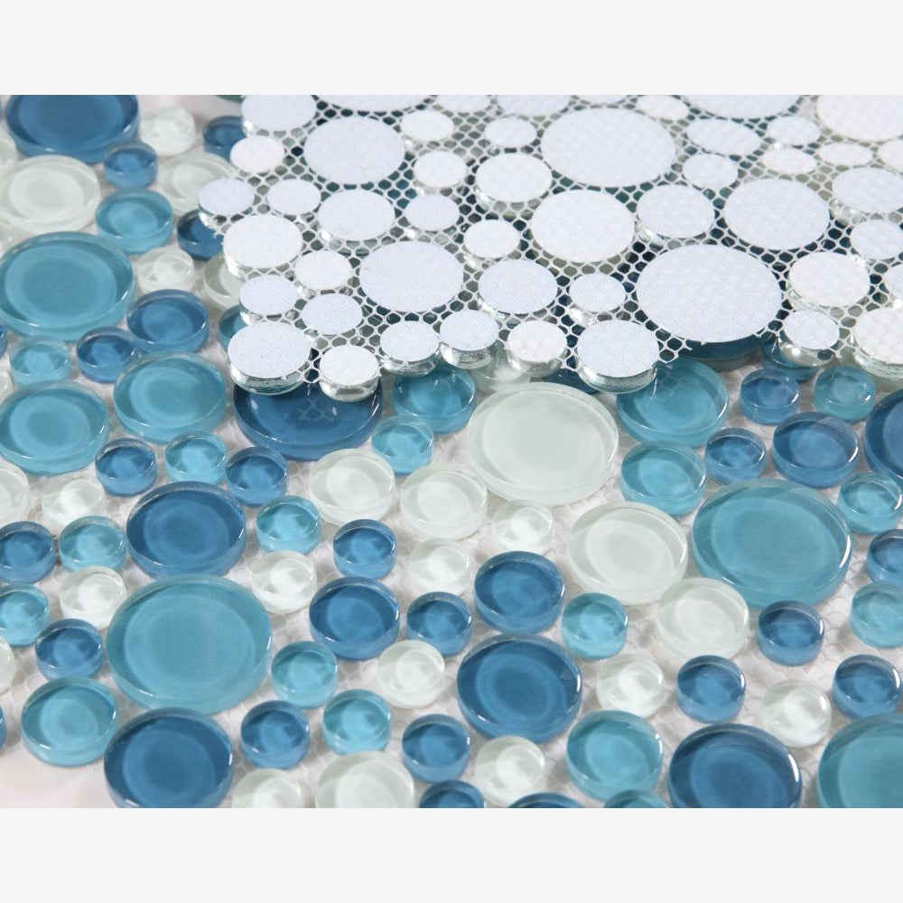 Aquabelle Ocean Glass 10.75x10.75 Mosaic Tile Glossy
