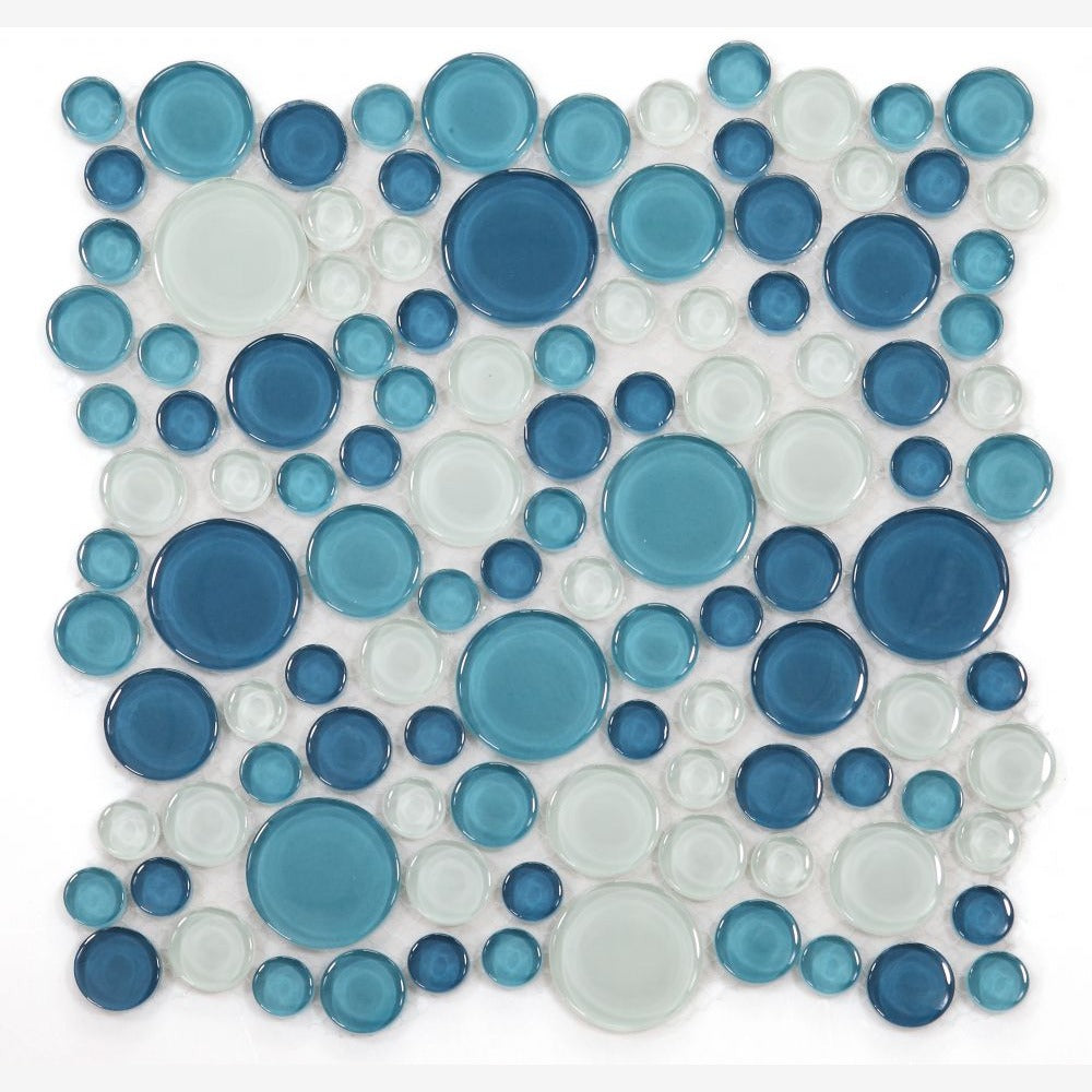 Aquabelle Ocean Glass 10.75x10.75 Mosaic Tile Glossy
