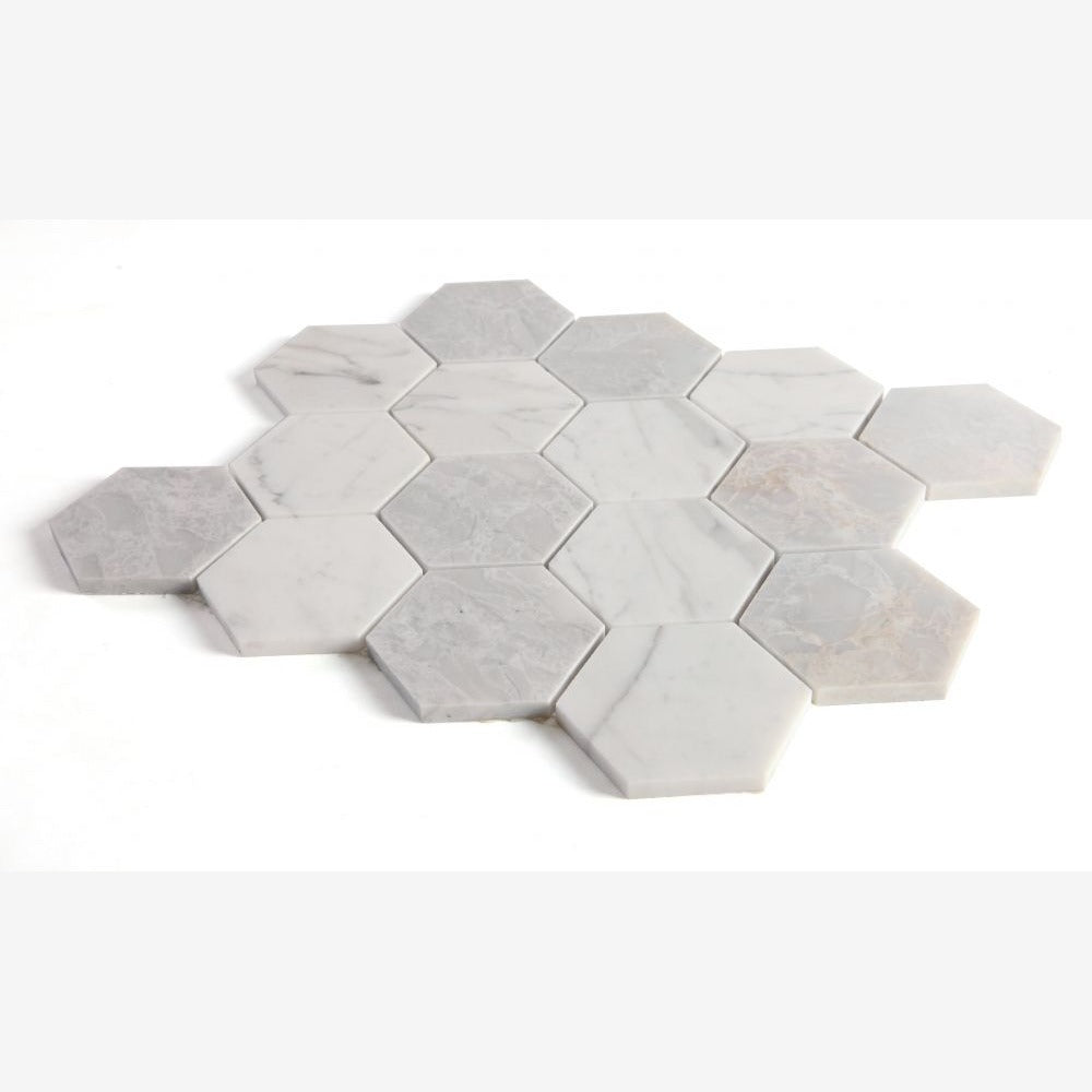 Hexalux City Grey 10.25x11.75 Polished Mosaic Tile