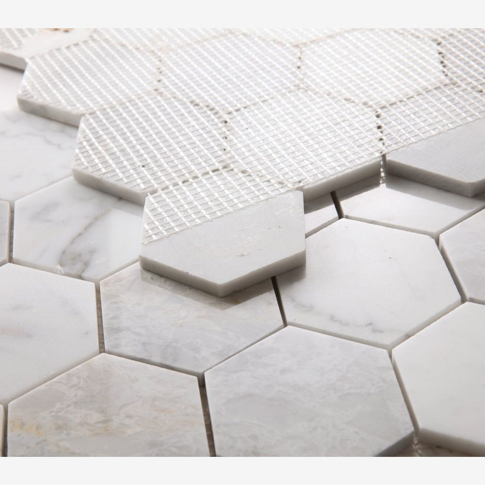 Hexalux City Grey 10.25x11.75 Polished Mosaic Tile