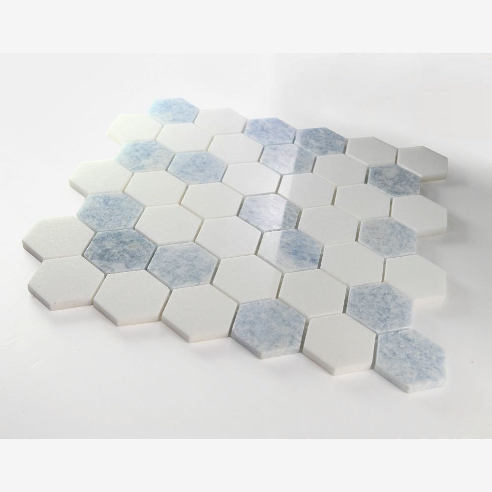 Hexalux Crystal Ocean 11.75x12 Polished Mosaic Tile