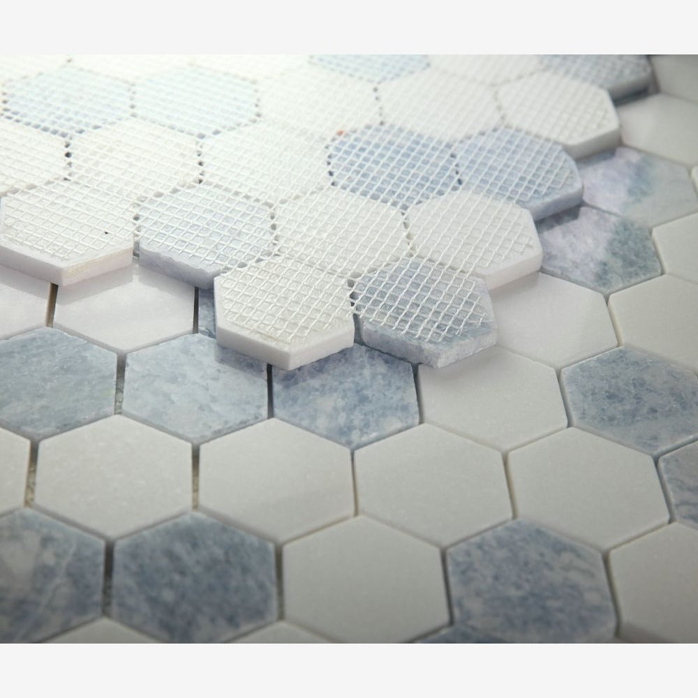 Hexalux Crystal Ocean 11.75x12 Polished Mosaic Tile