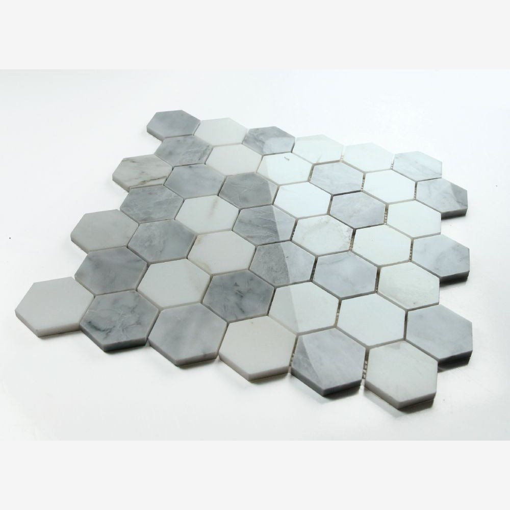 Hexalux City Grey 11.75x12 Polished Mosaic Tile
