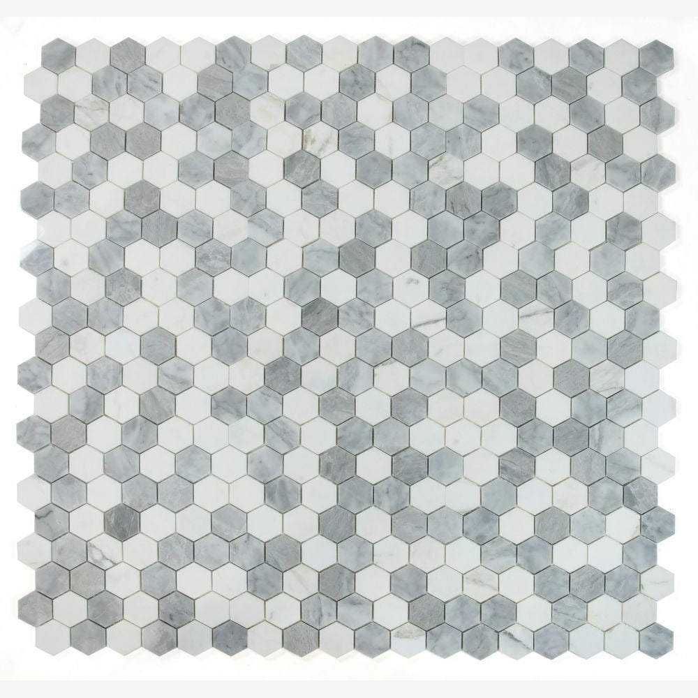 Hexalux City Grey 11.75x12 Polished Mosaic Tile