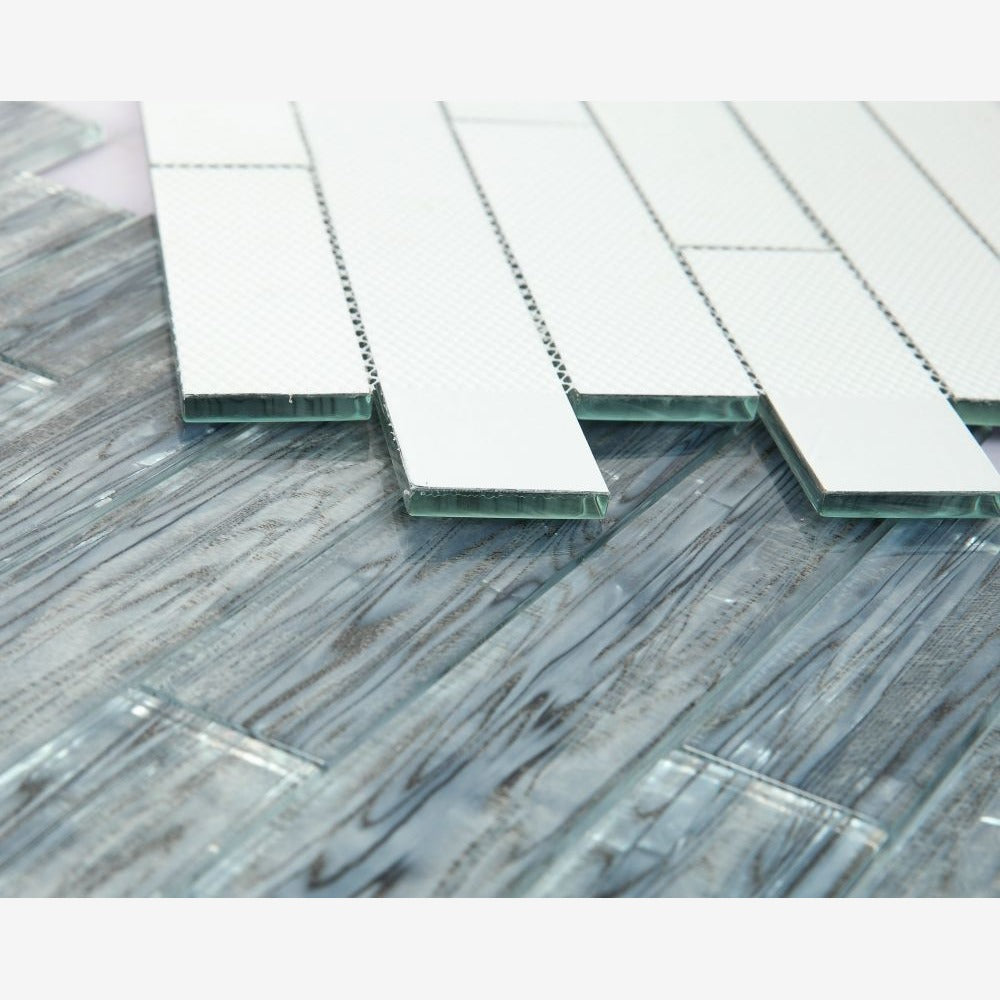 Clea Shell Silver Multi Size Glass 11.75x11.75 Glossy Mosaic Tile