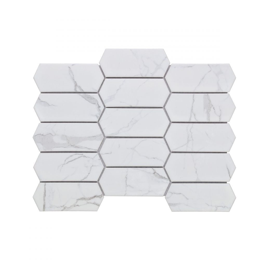Ethereal Statuario Picket 10.25x13.5 Matte Porcelain Tile