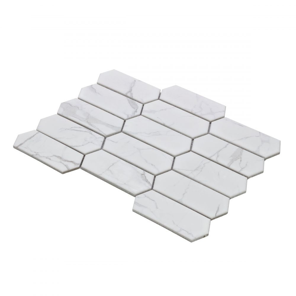 Ethereal Statuario Picket 10.25x13.5 Matte Porcelain Tile