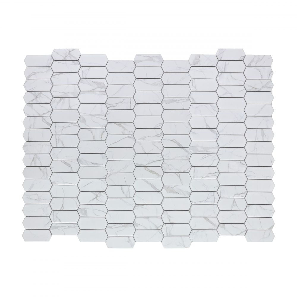 Ethereal Statuario Picket 10.25x13.5 Matte Porcelain Tile