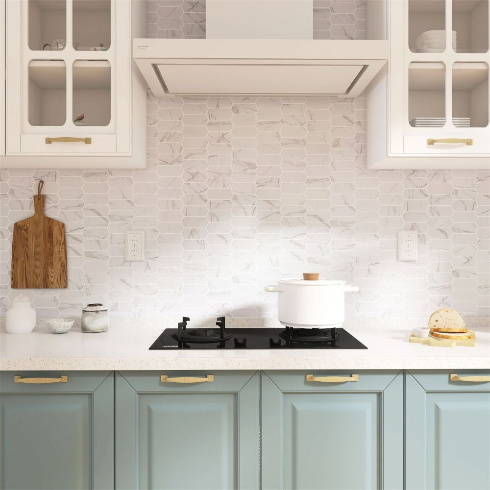 Ethereal Statuario Picket 10.25x13.5 Matte Porcelain Tile