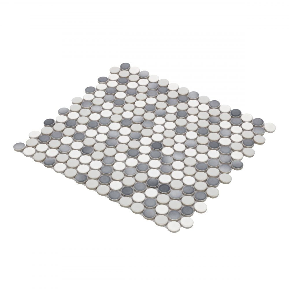Ono Mixed Grey Glossy 11.5x12.25 Porcelain Tile