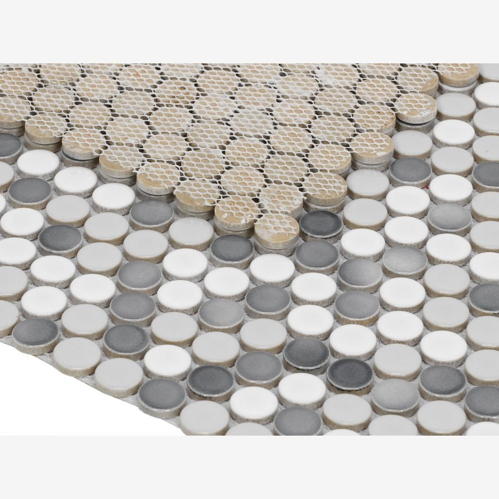 Ono Mixed Grey Glossy 11.5x12.25 Porcelain Tile