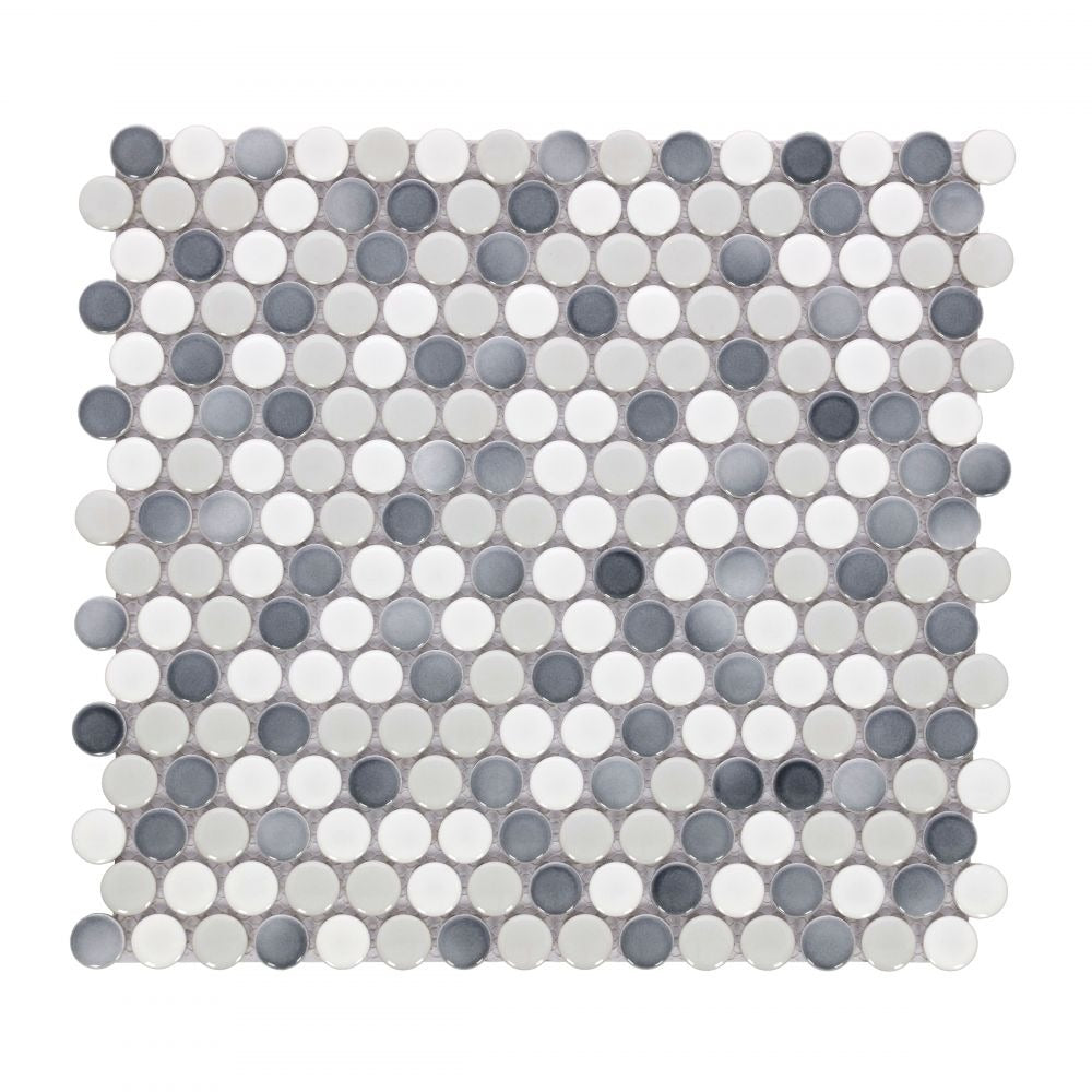 Ono Mixed Grey Glossy 11.5x12.25 Porcelain Tile