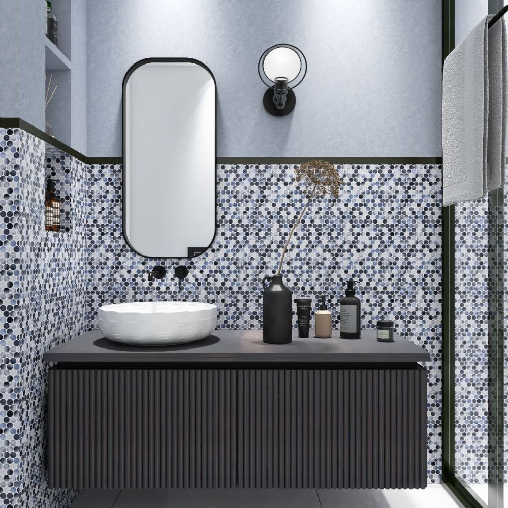 Ono Gradient Grey Glossy 11.5x12.25 Porcelain Tile