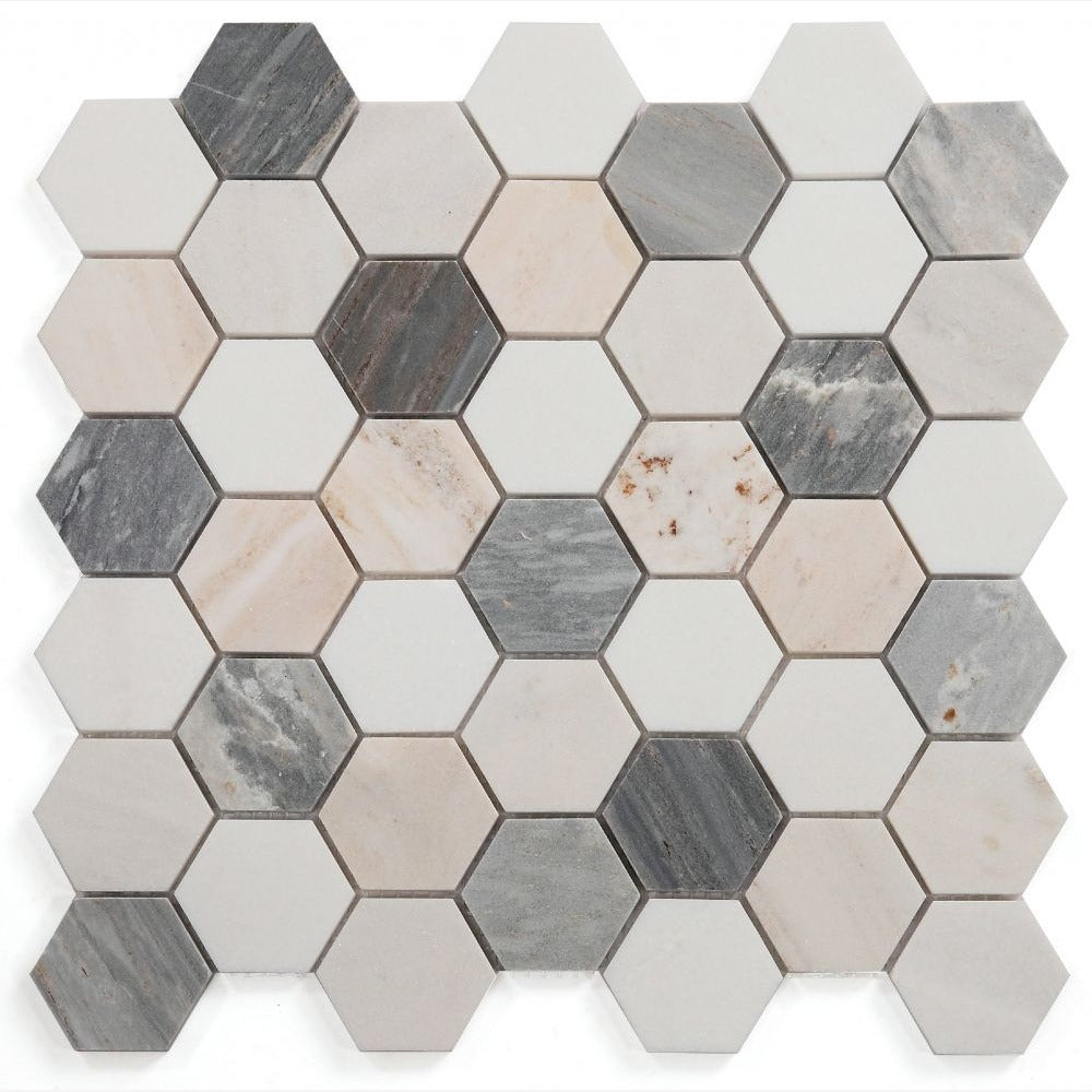 Hexalux Beach 2x2 11.75x12 Polished Mosaic Tile