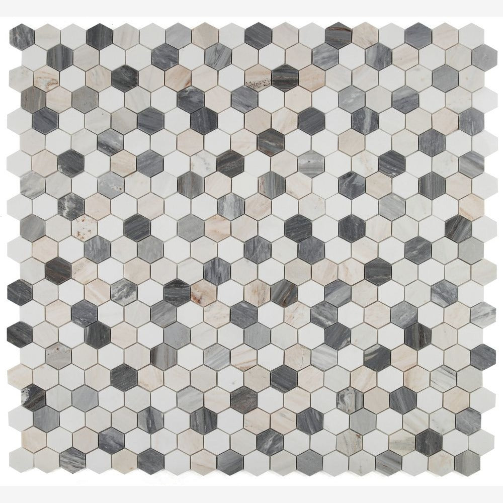 Hexalux Beach 2x2 11.75x12 Polished Mosaic Tile