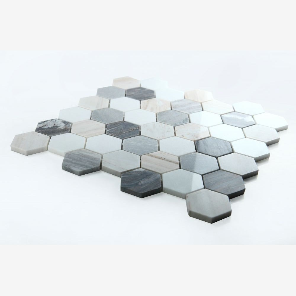 Hexalux Beach 2x2 11.75x12 Polished Mosaic Tile