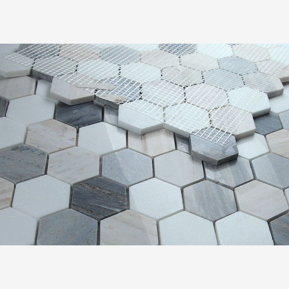 Hexalux Beach 2x2 11.75x12 Polished Mosaic Tile