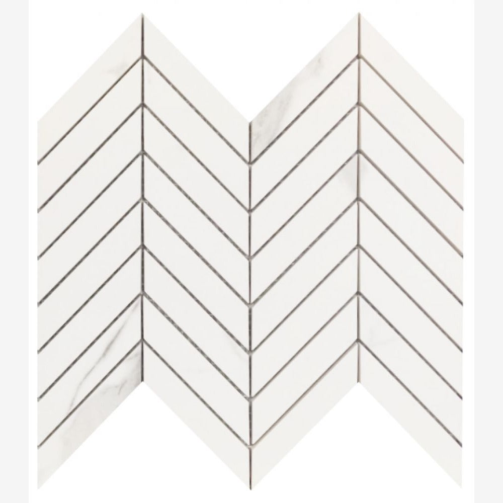 Prestigio Statuario Lucido Chevron 10x12 Porcelain Tile