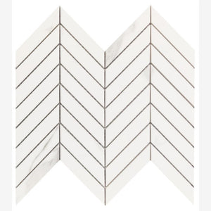 Prestigio Statuario Lucido Chevron 10x12 Porcelain Tile