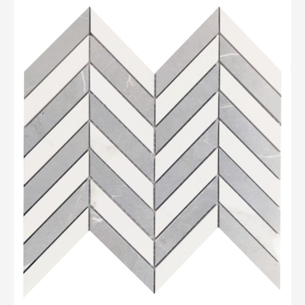Tivano Impero Mix Lucido Chevron 10x12 Porcelain Tile