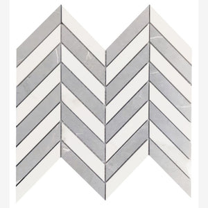 Prestigio Statuario-Impero Mix Lucido Chevron 10x12 Porcelain Tile