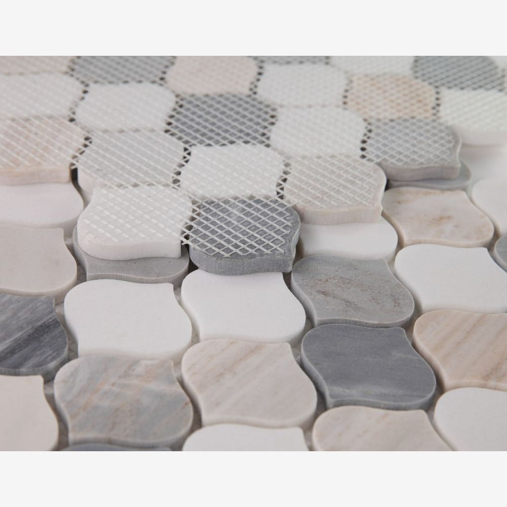 Dewfall Beach 10.75x11 Polished Mosaic Tile