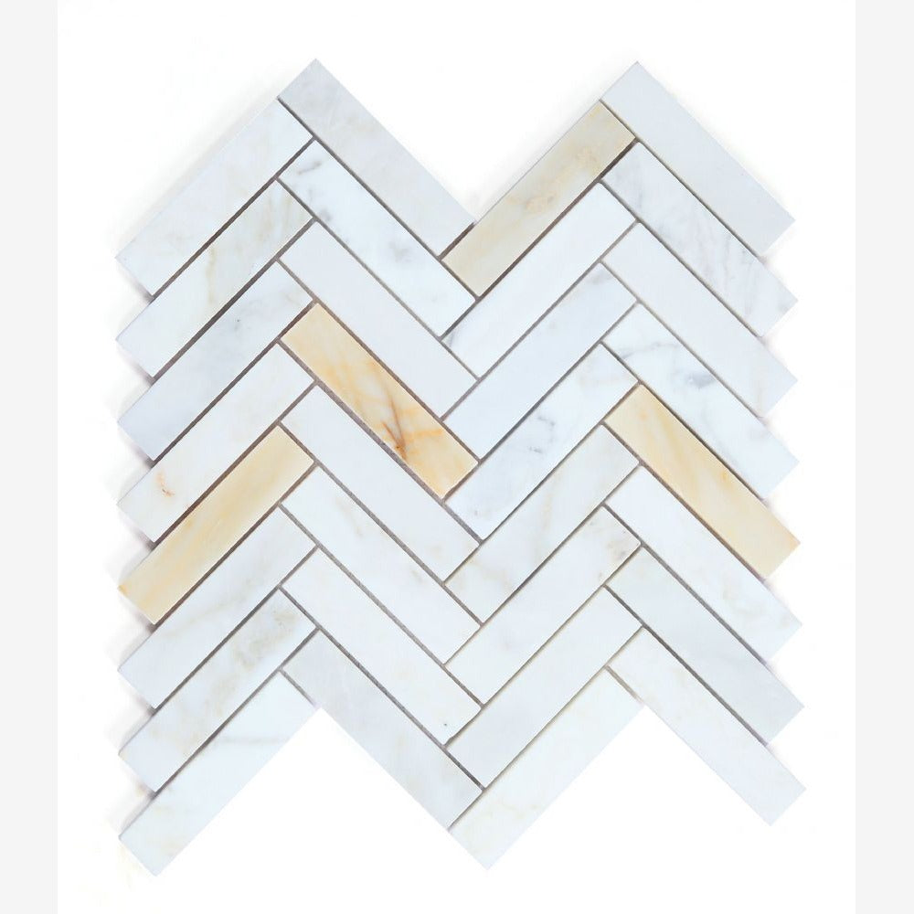 Tesserae Calacatta Gold Honed 11.25x11.25 Mosaic Tile