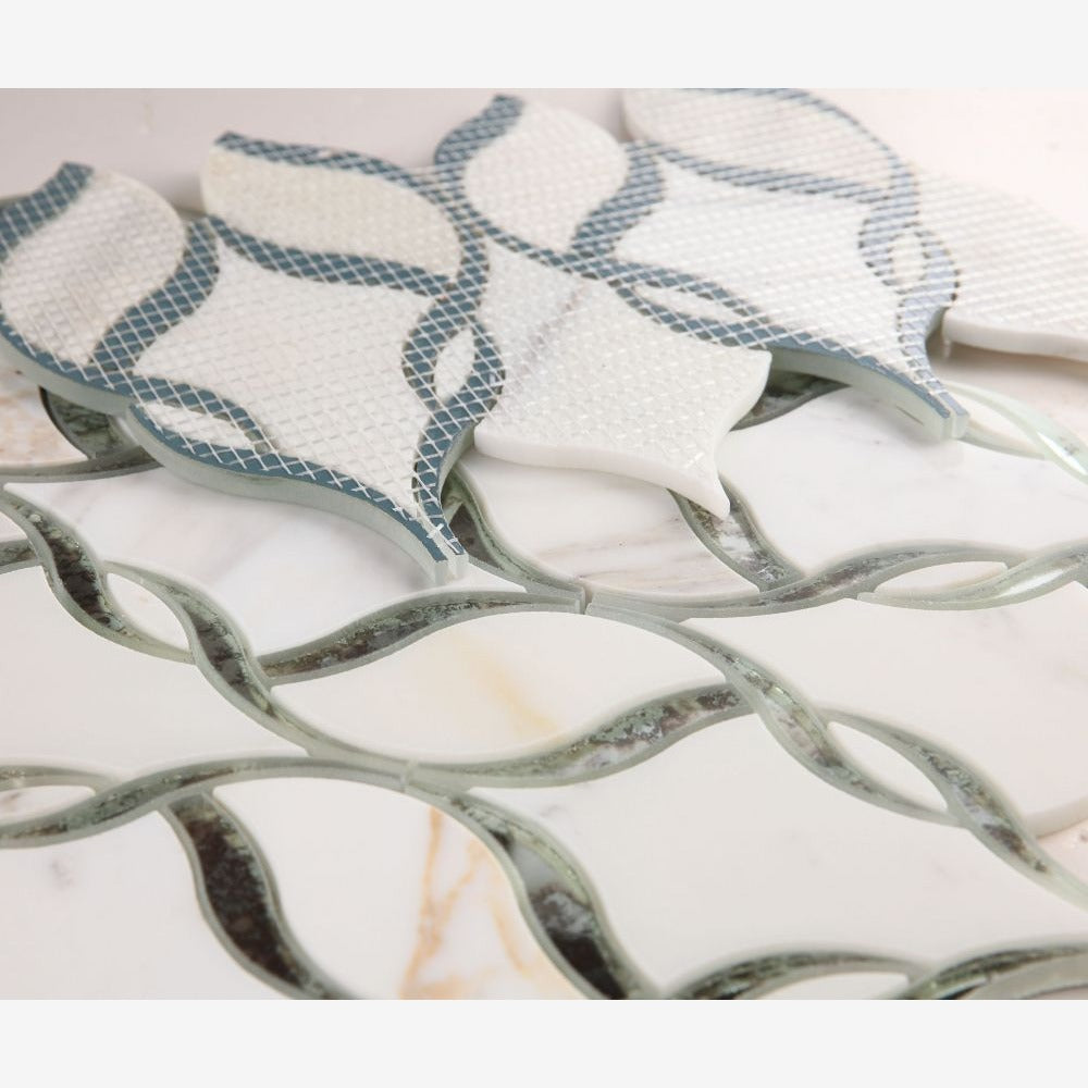 Drisca Mirror Calacatta 7.25x11.75 Polished Glass Mosaic Tile - view 4