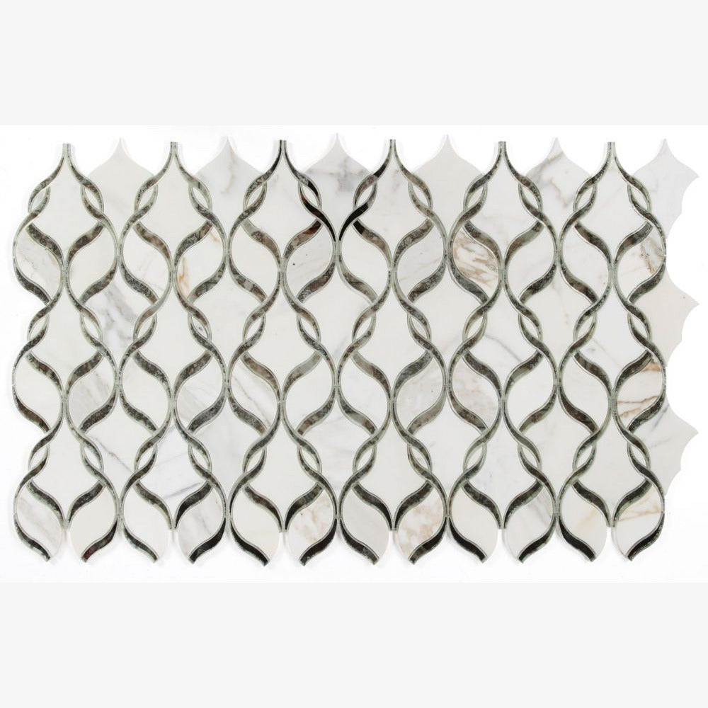 Drisca Mirror Calacatta 7.25x11.75 Polished Glass Mosaic Tile
