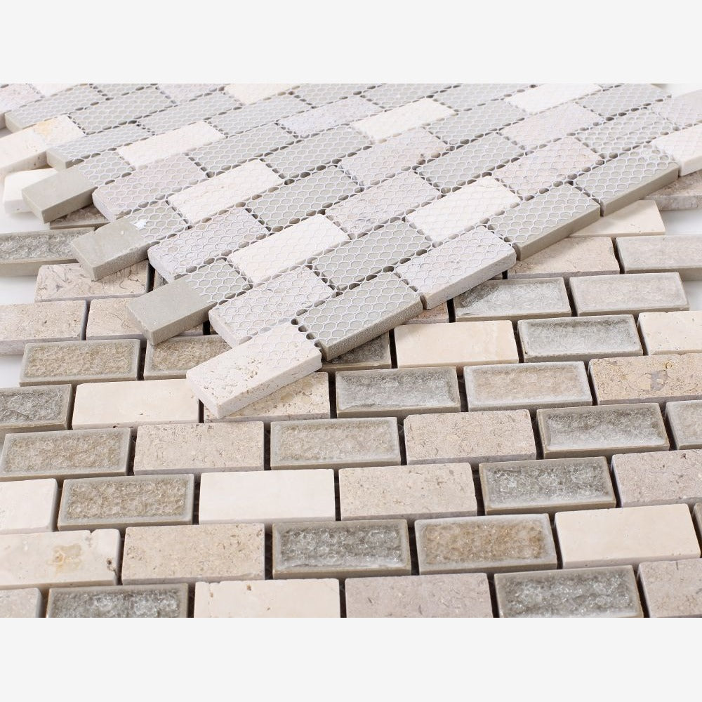 Nordic Glaze 11.75x11.75 Brick Glass Mosaic Tile - view 4