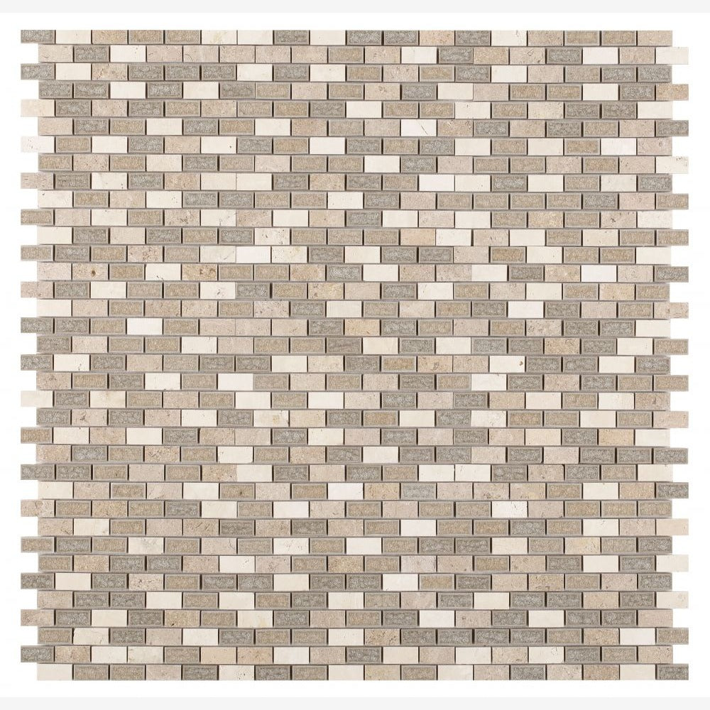 Nordic Glaze 11.75x11.75 Brick Glass Mosaic Tile