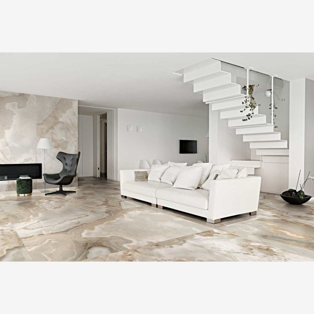 Reves Noisette Glossy 24x48 Porcelain Tile