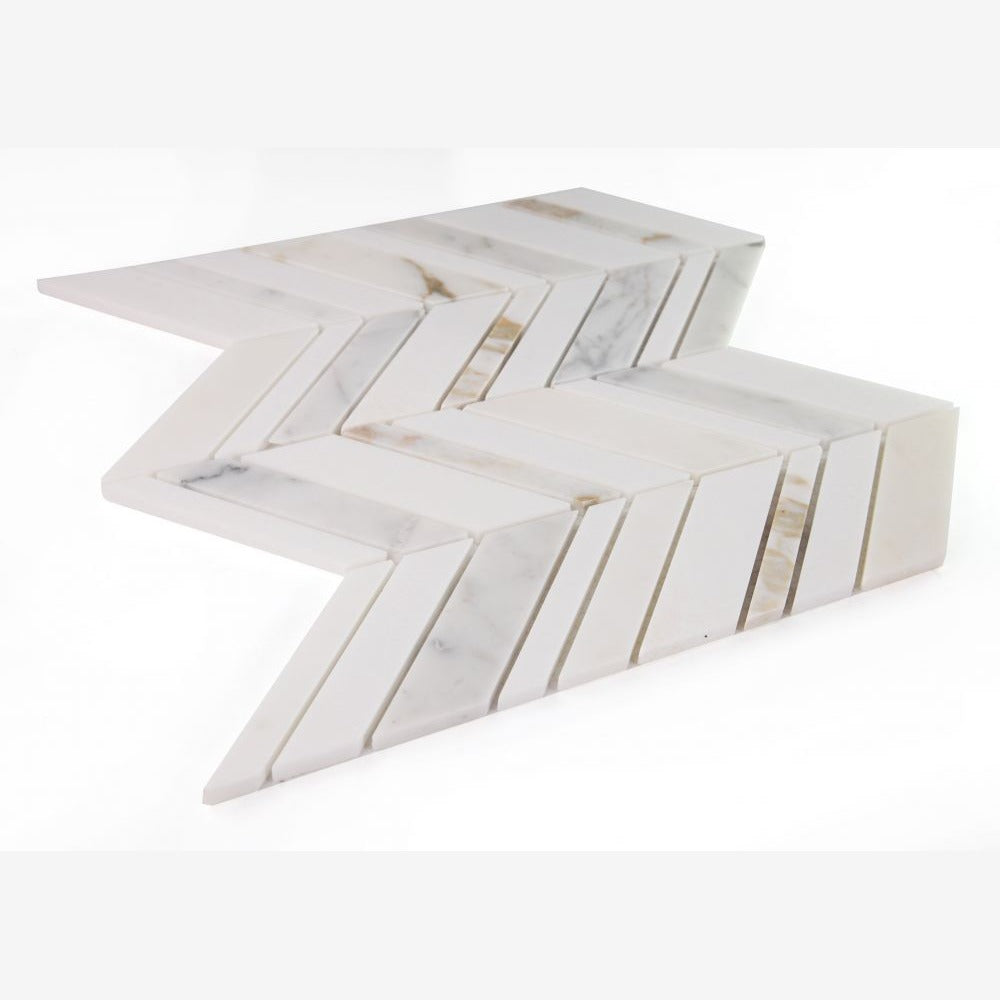 Vector Shadow Calacatta 11.75x12 Marble Mosaic Tile