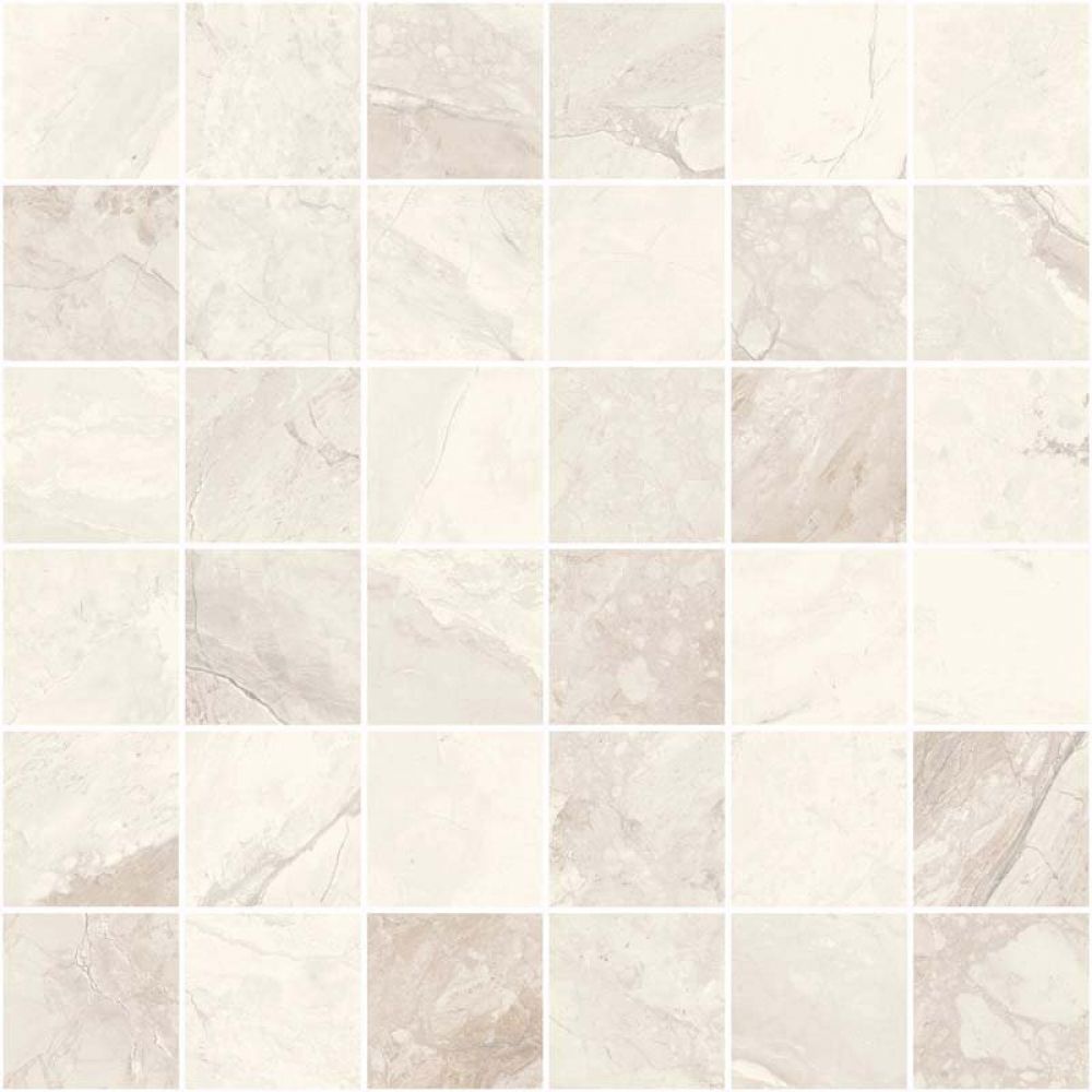 Ebonite Ivory 12x12 Matte Mosaic Porcelain Tile