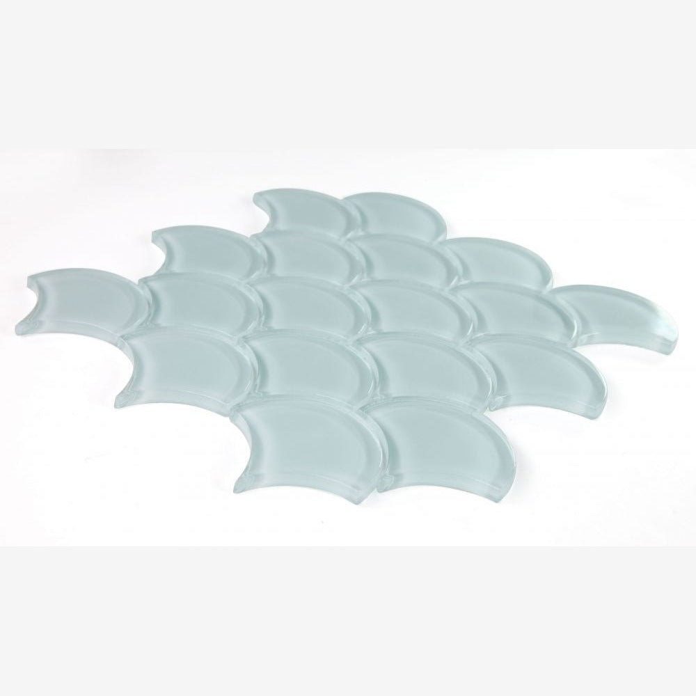 Dracarys Scale Turquoise 9.5x9.5 Glossy Mosaic Tile